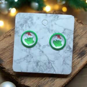 3/$15 The Grinch Christmas Earring Studs
